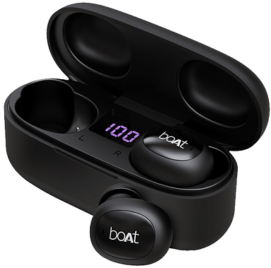 boAt Airdopes 121v2 True Wireless Earbuds with Upto 14 Hours Playback, 8MM Drivers, Battery Indicators, Lightweight Earbuds & Multifunction Controls(Active Black)